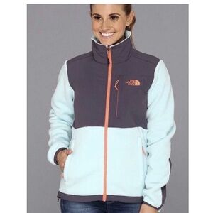 NORTH FACE DENALI JACKET Women's XS OR‎ Girls XL Polartec Frosty Blue peach